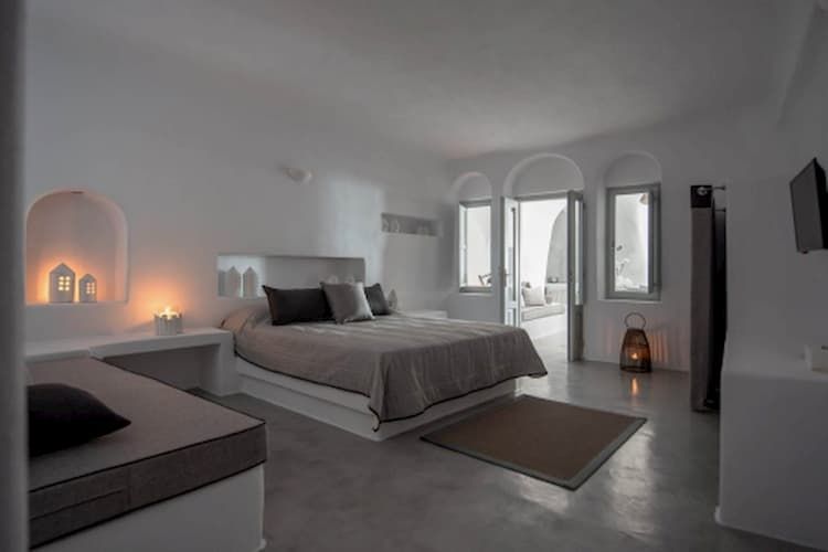 villa bedroom, Santorini villa bedroom
